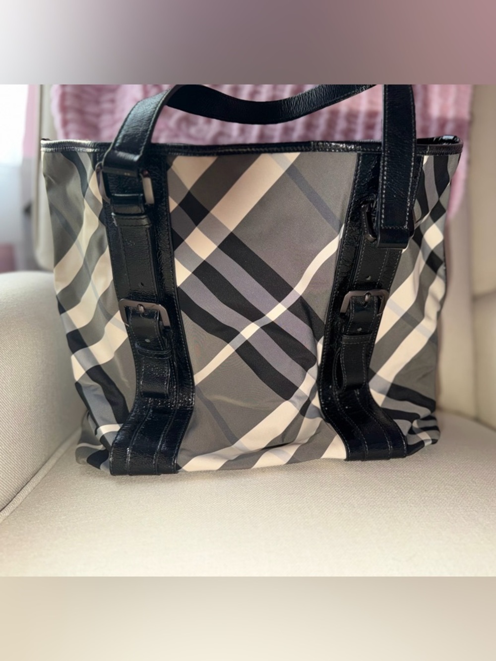 EUC - Burberry Beat Check Tote - Picture 1 of 9